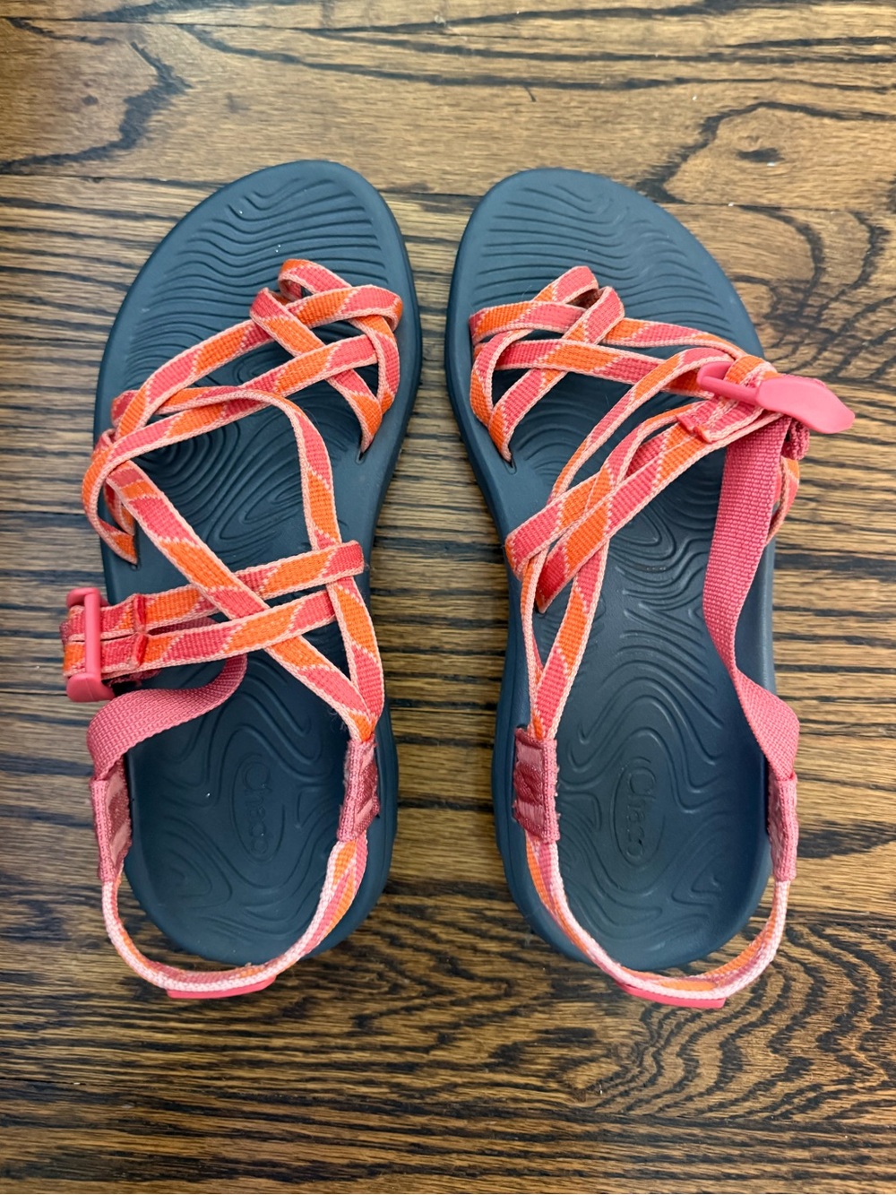 Chaco Women's Coral and Orange Strappy Sandals
